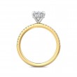 FlyerFit® 18K Yellow Gold Shank And White Gold Top Micropave Engagement Ring