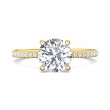 FlyerFit® 14K Yellow Gold Micropave Engagement Ring