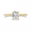 FlyerFit® 18K Yellow Gold Micropave Engagement Ring