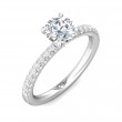 FlyerFit® 18K White Gold Micropave Engagement Ring