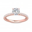 FlyerFit® 18K Pink Gold Micropave Engagement Ring