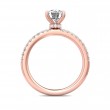 FlyerFit® 18K Pink Gold Micropave Engagement Ring