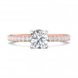 FlyerFit® 14K Pink Gold Shank And White Gold Top Micropave Engagement Ring