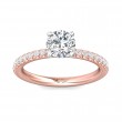 FlyerFit® 14K Pink Gold Shank And White Gold Top Micropave Engagement Ring