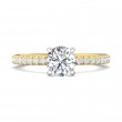 FlyerFit® 18K Yellow Gold Shank And White Gold Top Micropave Engagement Ring