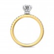 FlyerFit® 18K Yellow Gold Shank And White Gold Top Micropave Engagement Ring