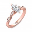 FlyerFit® 14K Pink Gold Micropave Engagement Ring