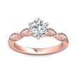 FlyerFit® 14K Pink Gold Micropave Engagement Ring