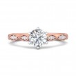 FlyerFit® 14K Pink Gold Shank And White Gold Top Micropave Engagement Ring