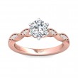 FlyerFit® 14K Pink Gold Shank And White Gold Top Micropave Engagement Ring