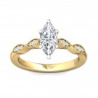 FlyerFit® 18K Yellow Gold Shank And White Gold Top Micropave Engagement Ring