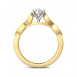 FlyerFit® 18K Yellow Gold Shank And White Gold Top Micropave Engagement Ring