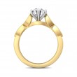 FlyerFit® 18K Yellow Gold Shank And White Gold Top Micropave Engagement Ring