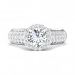 FlyerFit® 14K White Gold Micropave Halo Engagement Ring