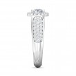 FlyerFit® 14K White Gold Micropave Halo Engagement Ring