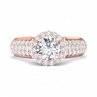 FlyerFit® 14K Pink Gold Micropave Halo Engagement Ring