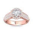 FlyerFit® 14K Pink Gold Micropave Halo Engagement Ring