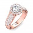 FlyerFit® 14K Pink Gold Micropave Halo Engagement Ring