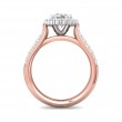 FlyerFit® 14K Pink Gold Shank And White Gold Top Micropave Halo Engagement Ring