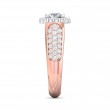 FlyerFit® 14K Pink Gold Shank And White Gold Top Micropave Halo Engagement Ring