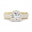 FlyerFit® 14K Yellow Gold Micropave Halo Engagement Ring