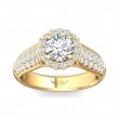 FlyerFit® 14K Yellow Gold Micropave Halo Engagement Ring