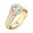 FlyerFit® 14K Yellow Gold Micropave Halo Engagement Ring