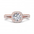 FlyerFit® 18K Pink Gold Split Shank Engagement Ring