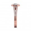 FlyerFit® 18K Pink Gold Split Shank Engagement Ring