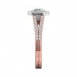 FlyerFit® 18K Pink Gold Shank And White Gold Top Split Shank Engagement Ring