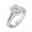 FlyerFit® 18K White Gold Split Shank Engagement Ring