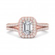 FlyerFit® 18K Pink Gold Split Shank Engagement Ring