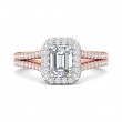 FlyerFit® 14K Pink Gold Shank And White Gold Top Split Shank Engagement Ring