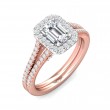 FlyerFit® 14K Pink Gold Shank And White Gold Top Split Shank Engagement Ring