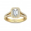 FlyerFit® 18K Yellow Gold Split Shank Engagement Ring