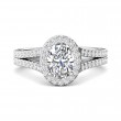 FlyerFit® Platinum Split Shank Engagement Ring