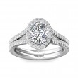 FlyerFit® Platinum Split Shank Engagement Ring