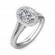 FlyerFit® Platinum Split Shank Engagement Ring