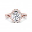 FlyerFit® 18K Pink Gold Split Shank Engagement Ring