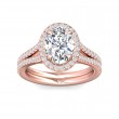 FlyerFit® 18K Pink Gold Split Shank Engagement Ring