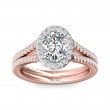 FlyerFit® 14K Pink Gold Shank And White Gold Top Split Shank Engagement Ring