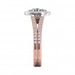 FlyerFit® 14K Pink Gold Shank And White Gold Top Split Shank Engagement Ring