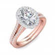 FlyerFit® 14K Pink Gold Shank And White Gold Top Split Shank Engagement Ring