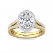 FlyerFit® 18K Yellow Gold Shank And White Gold Top Split Shank Engagement Ring