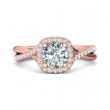 FlyerFit® 18K Pink Gold Split Shank Engagement Ring