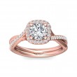 FlyerFit® 18K Pink Gold Split Shank Engagement Ring