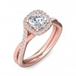 FlyerFit® 18K Pink Gold Split Shank Engagement Ring