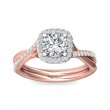 FlyerFit® 14K Pink Gold Shank And White Gold Top Split Shank Engagement Ring