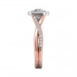 FlyerFit® 14K Pink Gold Shank And White Gold Top Split Shank Engagement Ring