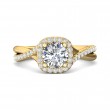 FlyerFit® 18K Yellow Gold Split Shank Engagement Ring